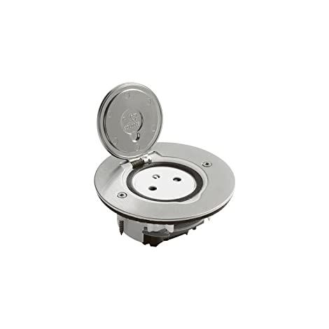 Legrand Presa di corrente da pavimento inox spazzolato 2P+T IP44