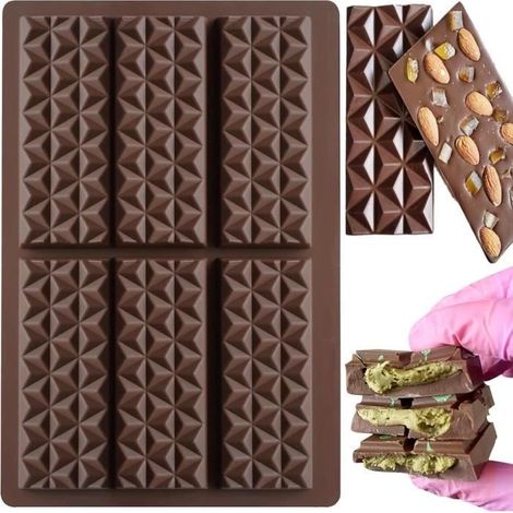 Moules à Chocolat - Non spécifié - 2 pièces - Silicone Antiadhésif - Marron - Compatible Lave-Vaisselle (1/4)