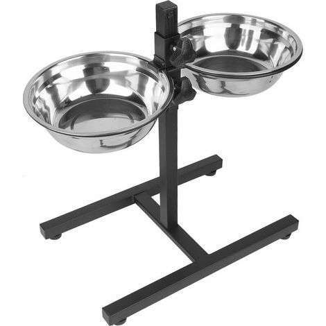 Support double gamelle pour chiens 1.8L Avec 2 gamelles (1/5)