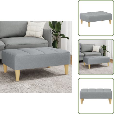 The Living Store Fußhocker Hellgrau 77x55x31 cm Stoff - Sitzsack - Hocker - Fußhocker - Beistelltisch - Grau (1/5)