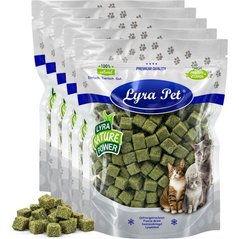 1 kg (5 x 200 g) de cubes d'herbe à chat lyophilisée Lyra Pet®