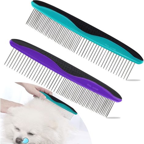 Peigne Pour Animaux De Compagnie Toilettage Peigne Pour Animaux 2pièces Inoxydable Peigne De Toilettage Pour Enlever Les Nœuds Et Les Emmêlements, Outil De Toilettage Pour Caniche, Chien Et Chat (1/5)