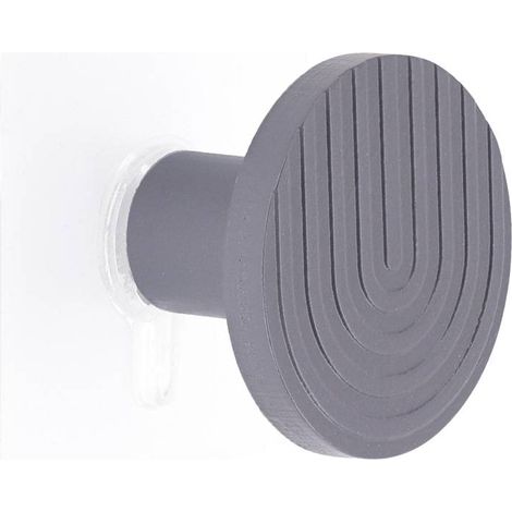 Piolo in legno di bambù inciso d 5cm su adesivo - grigio - Tendance (1/2)