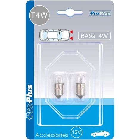 Bombilla de coche 12V 4W BA9s 2 piezas en blister
