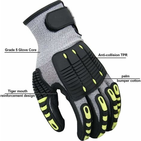 Schnittfeste Handschuhe der Schutzklasse 5. Schnitt- und stoßfest, abrieb-, schnitt-, stich- und reißfest, ausgezeichnete Fingerfertigkeit (Größe: M, 23 cm).