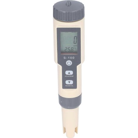 Wasserqualitätsmessgerät im Stiftformat, 4-in-1-Tester mit Hintergrundbeleuchtung, Salzgehalt, elektrische Leitfähigkeit, Gesamtfeststoffgehalt, Temperatur, S-100