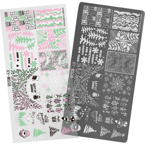 Pochoir Pour Nail Art - Plaque À Estamper Motif Flocon De Neige - Décoration Pour Manucure De Noël - 1 Pièce (1/5)