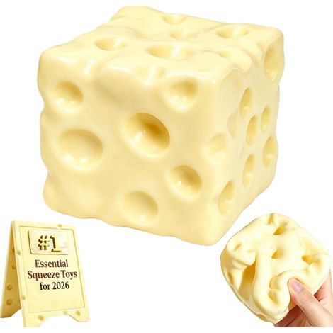 Queso blando, 6 cm, queso antiestrés barato, bola de queso suave gigante, lindo y realista, de crecimiento lento, regalo antiestrés para fiestas, ideal para la ansiedad y el estrés. (1/5)