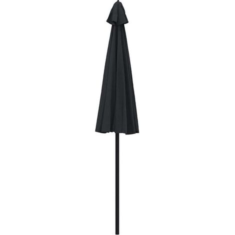 Parasol de jardin noir 270 cm à mât en aluminium – Protection solaire pour terrasse, balcon et extérieur, ombrage rotatif (1/5)
