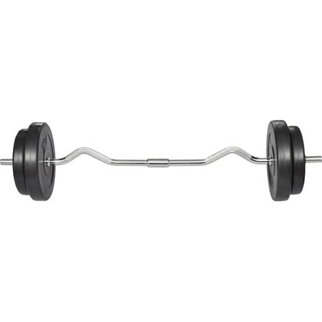 Mancuerna con barra de 120 cm 30 kg con 4 discos de peso negros 020000752 (1/4)
