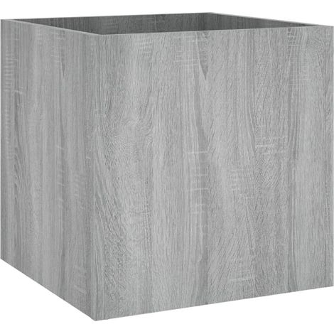 Jardinière, Pot de Fleurs d'extérieur, Sonoma gris 40x40x40 cm Bois d'ingénierie OIB3272E (1/5)