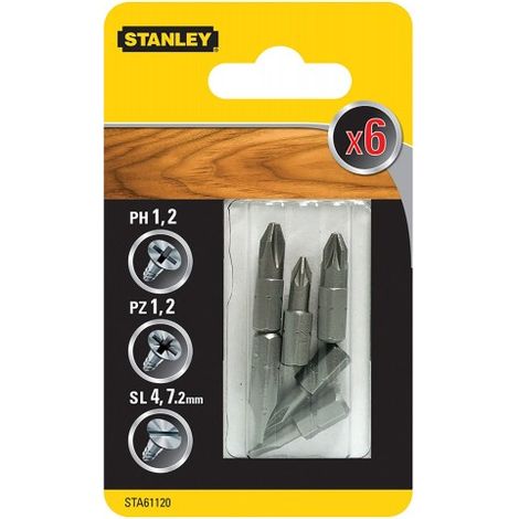 JUEGO DE 6 PUNTAS DE 25MM - STANLEY BLACK & DECK