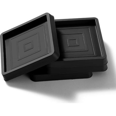 4 Pièces 6.4cm Patin Carrés Antidérapant en Caoutchouc, Bed Sofa Wheel Anti-Slip Pad, Pied en Caoutchouc Pad, pour Lit Armoire Canapé Chaise Table, Noir (1/5)