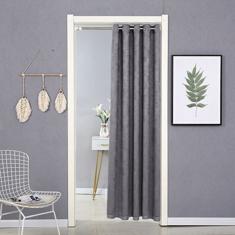 Verdunkelungsvorhänge mit Ösen, strapazierfähige, wärmeisolierende Fenstervorhänge, lichtundurchlässige Dekoration für Kinderzimmer, Wohnzimmer, Badezimmer, Büro, 150 x 190 cm (Grau) (1/3)