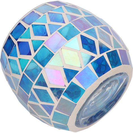 Bougeoir en verre mosaïque violet et bleu, coupelle à bougie parfumée romantique à faire soi-même, support pour bougie chauffe-plat pour salon