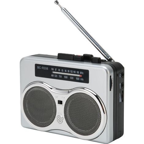 Lecteur/enregistreur de cassettes portable AM/FM avec radio et casque audio pour douche ou extérieur (1/5)