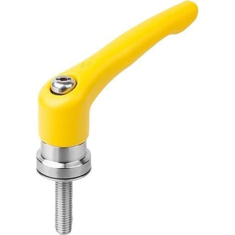 KIPP Klemmhebel mit Spannkraftverstärker Gr.3 M10x15 Zink gelb RAL1021 Strukturma. (1/4)