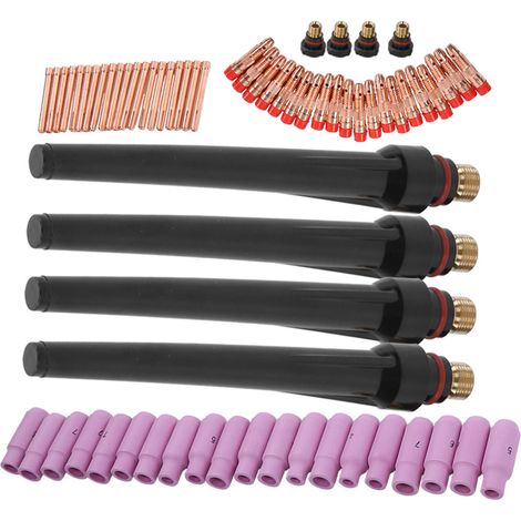 Kit de soudage TIG 68 pièces avec lentille à gaz, couvercle arrière, buse de soudage et accessoires WP-17/18/26