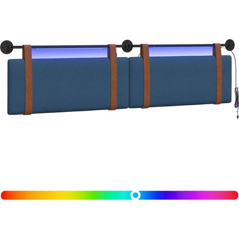 Cabecero colgante Con luz LED Azul PU antiguo vidaXL