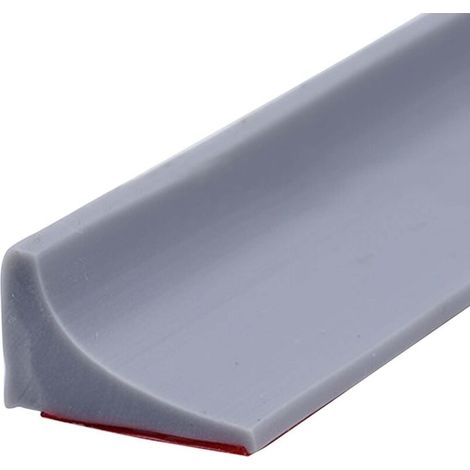 Barrière de douche en silicone flexible gris 2 m, seuil de douche anti-déversement,joint de porte étanche au sol de salle de bain, joint de barrière de porte de douche pliable et système de fixation é (1/5)
