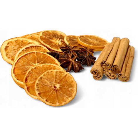 NATALE PROFUMATO SECCO COMMESTIBILI FRAGRANZA CANNELLA ANICE ARANCIA Mix 20 pz. (1/4)