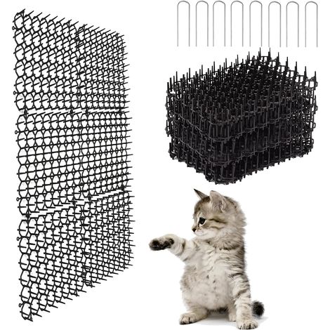 24-teilige Anti-Katzen-Gartenmatte mit Spikes, Anti-Katzen-Matte mit Dornen, Katzenabwehrmatte, Haustierabwehr-Spikematte für drinnen und draußen, Garten und Sofa