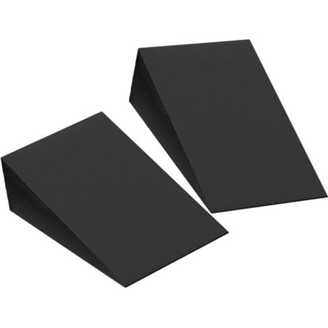 Ensemble de 2 tapis de yoga en mousse en forme de cale, plaque inclinée pour étirement des mollets et squats, tapis de rééducation pour les talons (noir) (1/5)