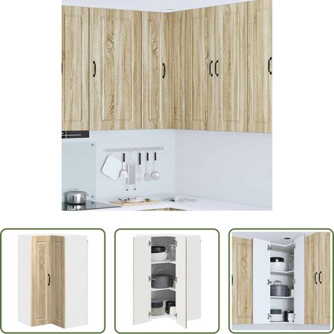 vidaXL Küchenregal - Küchenschrank Sonoma-Eiche 57 x 57 x 100 cm Holzwerkstoff (1/5)