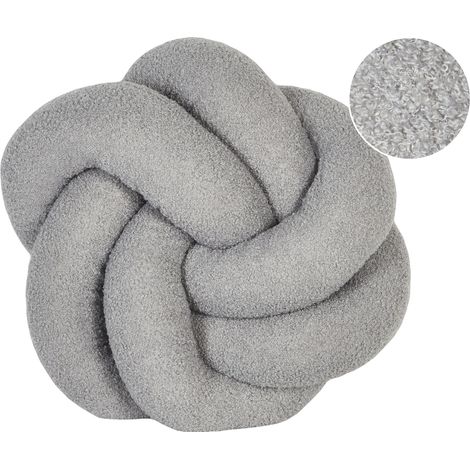 Cojín nudo decorativo moderno 45 x 45 cm de bouclé gris Angelonia (1/5)