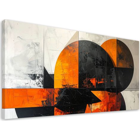 Quadro su tela, Cerchi astratti forme arancione, 100x50 (1/5)