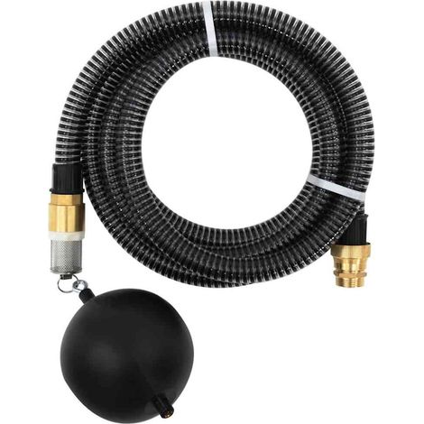 Filiyano-Tuyau d'aspiration avec raccords en laiton noir 1,1" 7 m PVC (1/5)