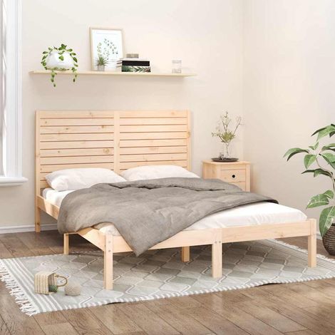 Cadre de lit 160 x 200 cm avec sommier à lattes en pin massif, tête de lit, sans matelas - PANGIVO (1/5)