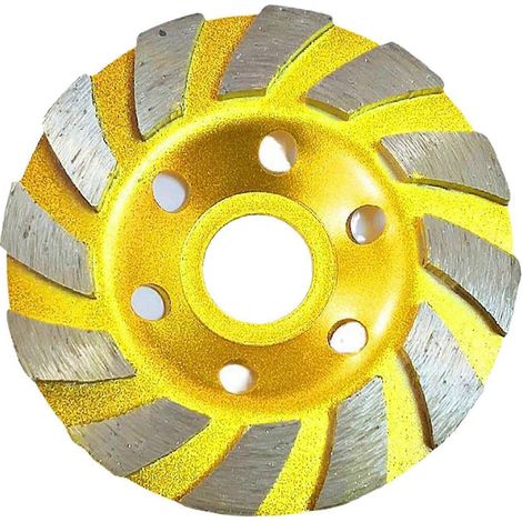 Diamant-Topfschleifscheibe, golden, 6 Löcher, zweireihig, verschleißfest, Winkelschleiferscheibe für Granit