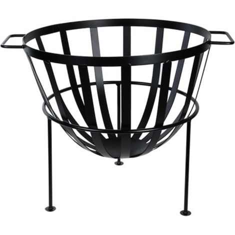 Braséro/panier Demi Sphère - Métal Noir - 61,1 x 50,1 x H 47,8 cm - Livraison gratuite