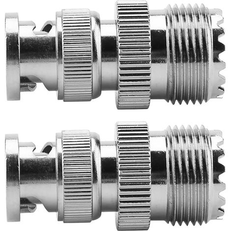 Adaptateur coaxial RF (2 pièces) : connecteur BNC mâle vers UHF SO239 PL-259 femelle (1/4)