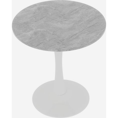 Runder Couchtisch weiß 70 cm aus Kunstmarmor im modernen Stil (1/5)
