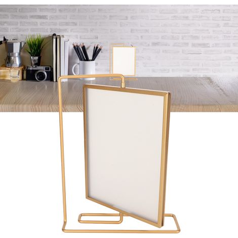 Cadre Photo Rotatif en Métal doré Double Face Cadre Flottant Rotatif Y5578 pour Maison Bureau (1/5)