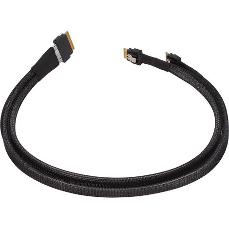 Câble Mini SAS 24 Gbit/s, interface SATA/ATA, longueur 0,5 m, connecteur SFF8654 8I vers 2x SFF8654 4I (1/5)