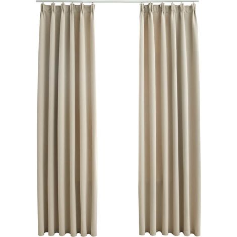 Maison Exclusive - Tende Oscuranti con Ganci 2 pz Beige 140x225 cm