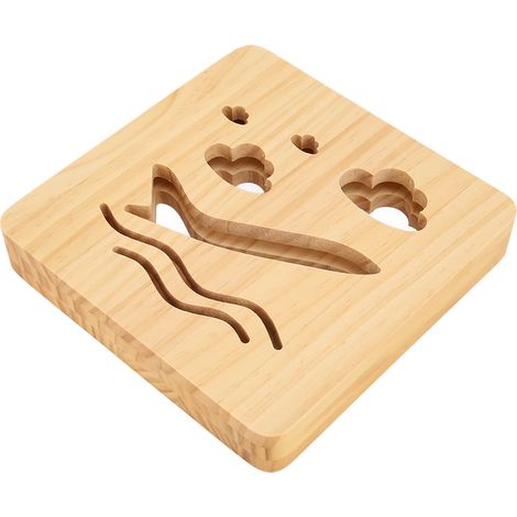 Veilleuse en bois sculpté, LED 2W, lumière blanche chaude, éclairage doux et stable, design ajouré, lampe en bois 3D. (1/5)