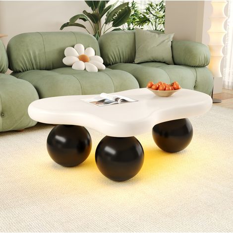 Couchtisch Wohnzimmertisch LED 95 cm MDF OKMYHOME (1/5)