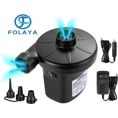 FOLAYA Pompe à Air Électrique Gonfleur Dégonfleur,Gonfleur avec 3 Buses, Pompe à Pagaies AC 220V/DC 12V Electrique Paddle Piscine (1/4)