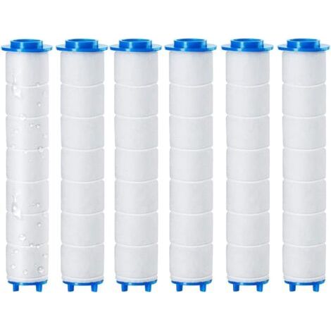 Filtres de douche remplaçables 6 pièces 9,5 x 2,4 cm, filtre de douche amovible, osmose inverse, filtration du chlore, du fluor et des particules (9,5 x 2,4 cm) (1/5)