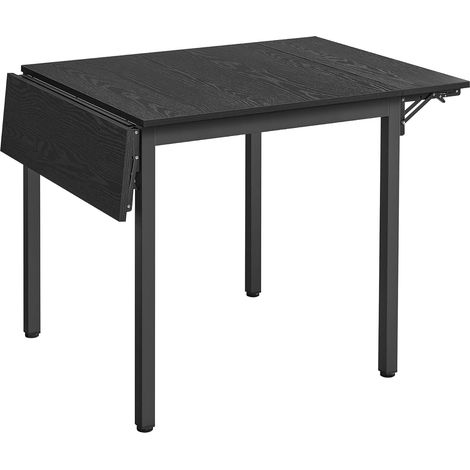 Vasagle – Table de salle à manger extensible – Pliable pour 2 à 4 personnes – Dimensions 78 x 120 cm – Noir bois et noir d'encre – Idéale pour petits espaces