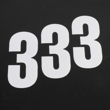 Aufkleber lot sticker rennnummer ziffer 3 drei weiß 135x65 für
