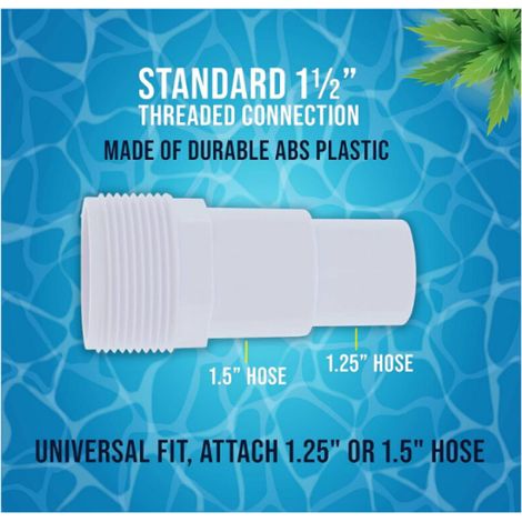 Adaptateur de Tuyau Combiné 1.25"/1.5" pour Piscine – Compatible avec le Raccord de Skimmer Hayward SPX1091Z – 1 Pièce (1/3)