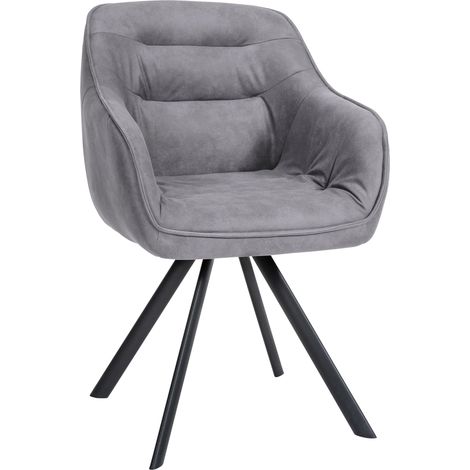 Chaise de salle à manger x1 design moderne confortable en velours gris piétement stable à quatre pieds en métal 100002343 (1/5)