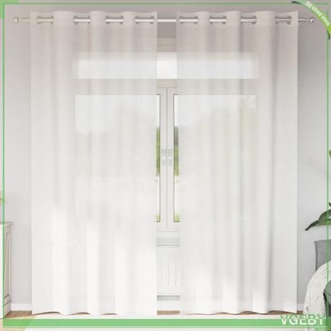 4102151 Rideaux en voile avec illets 2 pcs blanc (1/5)