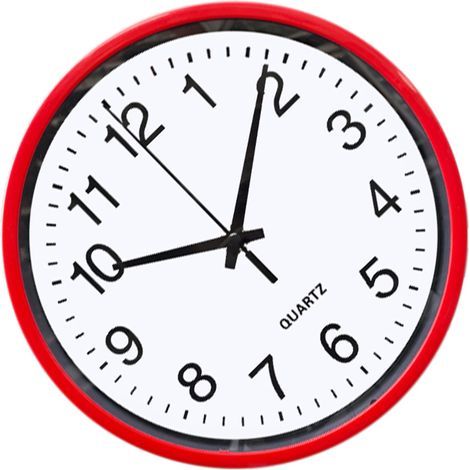 Geräuschlose Wanduhr, 20 cm (8 Zoll), rund, modern und präzise, für Zuhause, Büro, Küche oder Schlafzimmer, rot. (1/5)