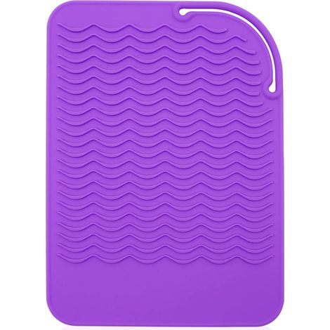 Pochette en silicone résistant à la chaleur, tapis chauffant pour outils de coiffage, coussinet anti-chaleur en silicone pour lisseur, fer à friser, fer à lisser (1/5)